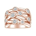thumbnail image 1 of AFFY 1 1/2 Carat Round White Natural Diamond Bezel Set Bubbels Anniversary Ring In 14k Solid Rose Gold (1.50 Cttw) Ring Size-7.5, 1 of 1