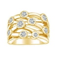 thumbnail image 1 of AFFY 1 1/2 Carat Round White Natural Diamond Bezel Set Bubbels Anniversary Ring In 14k Solid Yellow Gold (1.50 Cttw) Ring Size-8, 1 of 1