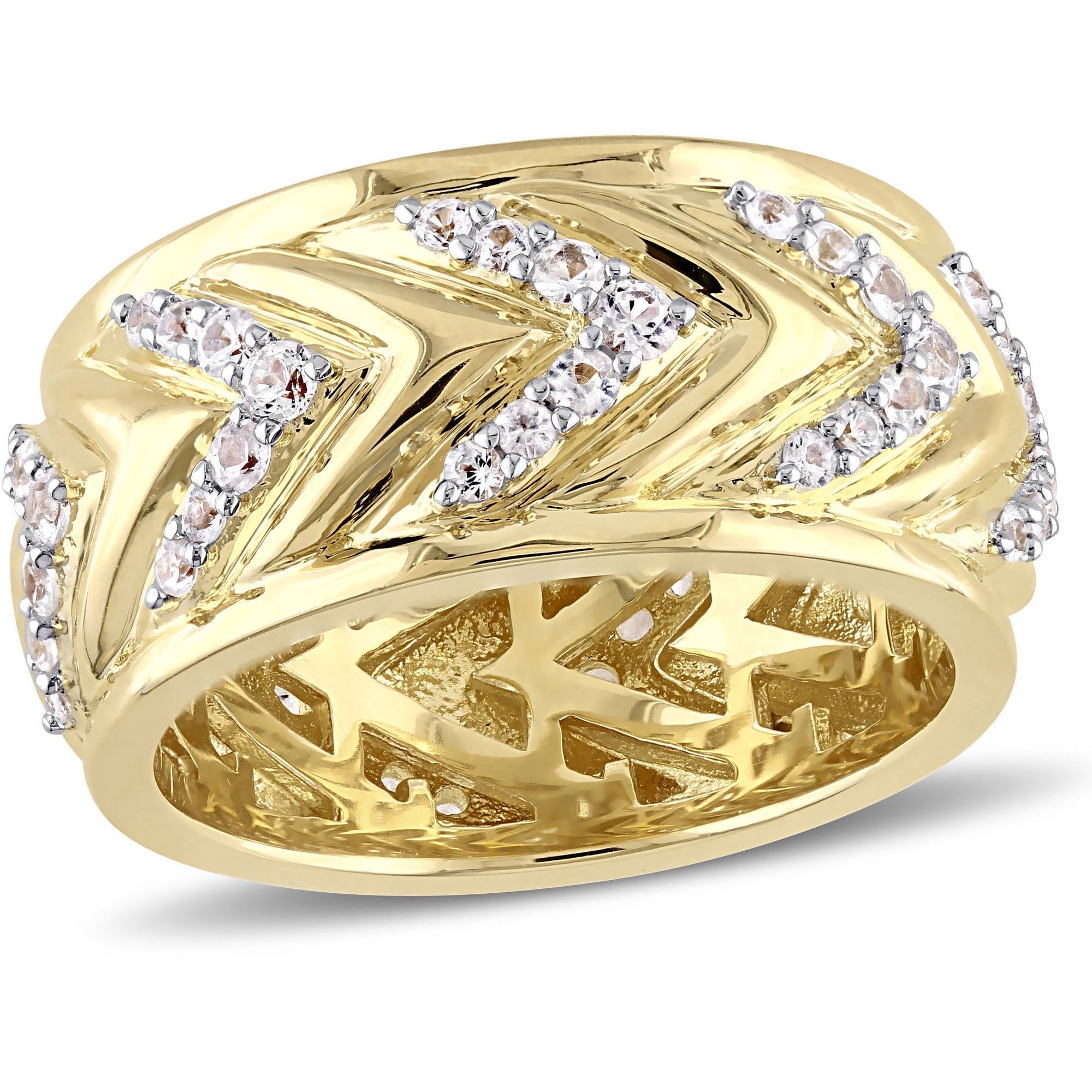 Everly Men's Sapphire and 18k Yellow Gold Plated Ring