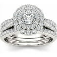 thumbnail image 1 of 1-1/2 Carat T.W. Diamond 10kt White Gold Cushion-Shape Double Halo Engagement Ring Set, 1 of 1