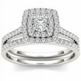thumbnail image 1 of 1-1/2 Carat T.W. Diamond 10kt White Gold Double Halo Engagement Ring Set, 1 of 5