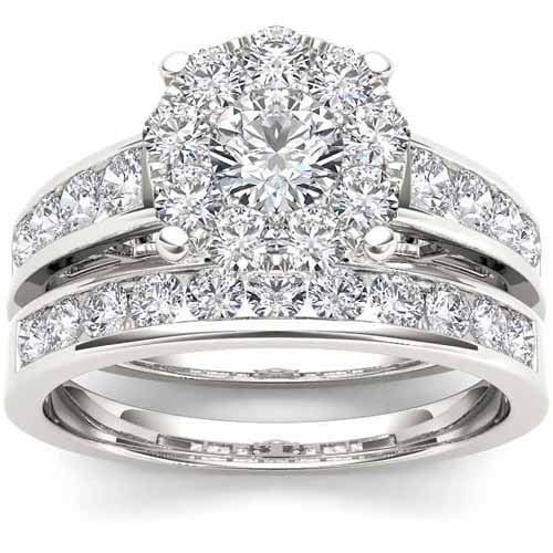 1 1 2 Carat T.W. Diamond 10kt White Gold Round Shape Bridal Ring