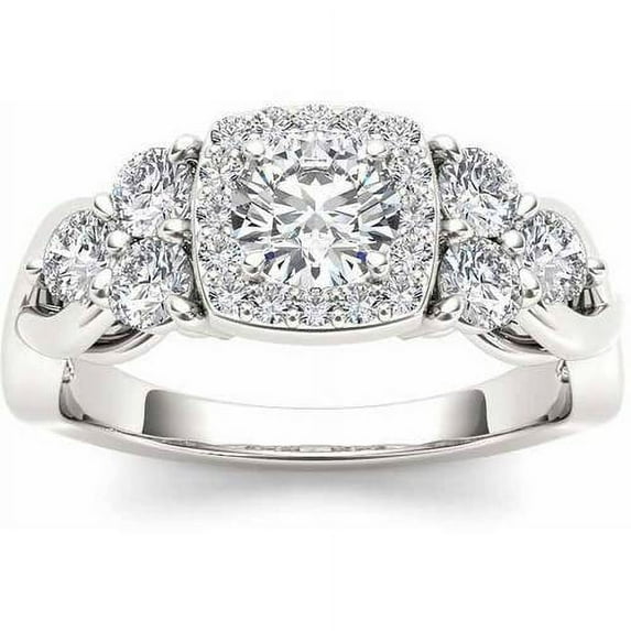 1-1/2 Carat T.W. Diamond Single Halo 14kt White Gold Engagement Ring