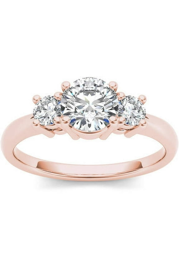 1-1/2 Carat T.W. Diamond Three-Stone 14kt Rose Gold Engagement Ring
