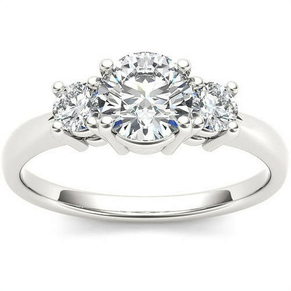 1-1/2 Carat T.W. Diamond Three-Stone 14kt White Gold Engagement Ring