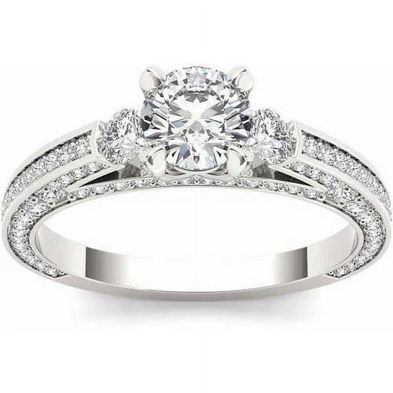 1-1/2 Carat T.W. Diamond Three-Stone 14kt White Gold Engagement Ring