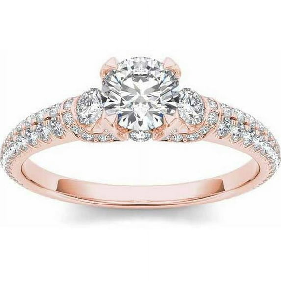 1-1/2 Carat T.W. Diamond Three-Stone Engagement Ring in 14kt Rose Gold