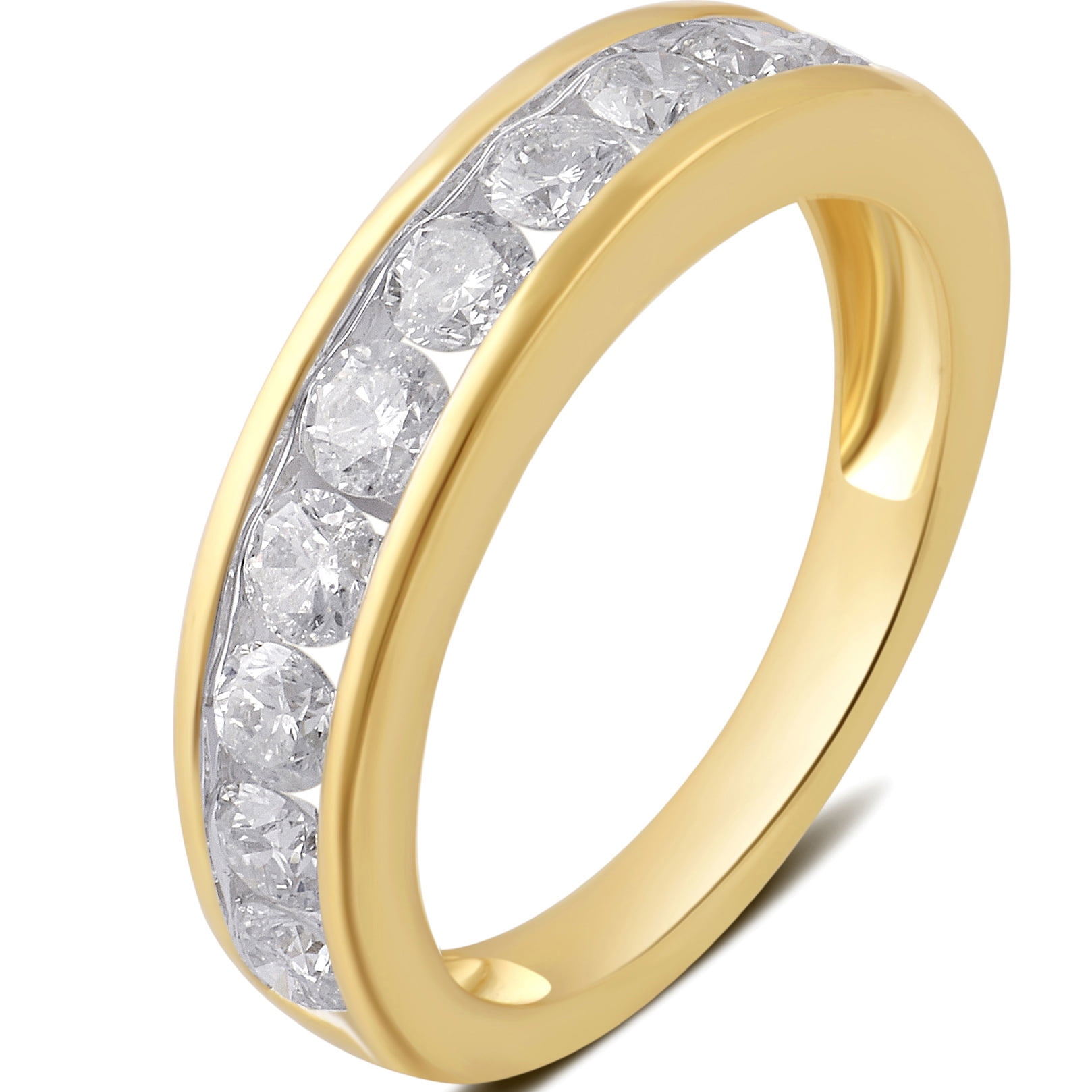 1 1/2 Carat T.W Round Diamond 10K Yellow Gold Diamond Wedding Band
