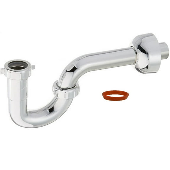 1-1/2" Chrome P-Trap w/ Adapter & TPR Washer for Kitchen Sink Drain