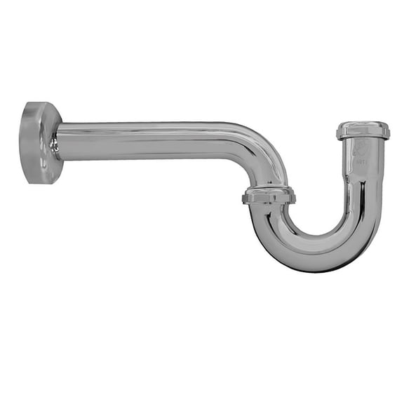 1-1/2" Chrome Plated Brass P-Trap with Box Escutcheon Less Cleanout 20 Gauge ,Pa