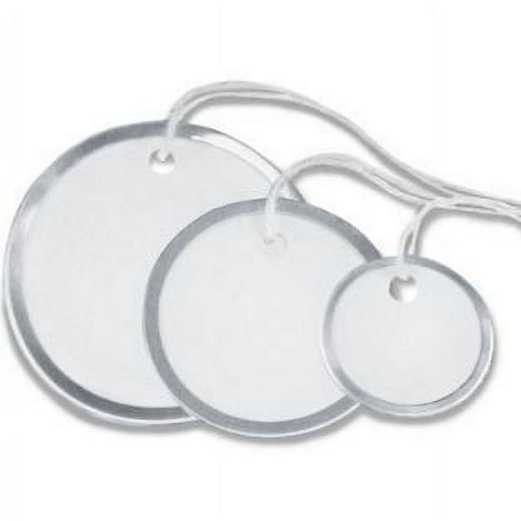 1 1/2" Circle Metal Rim Tags - Pre-Strung 100/Case