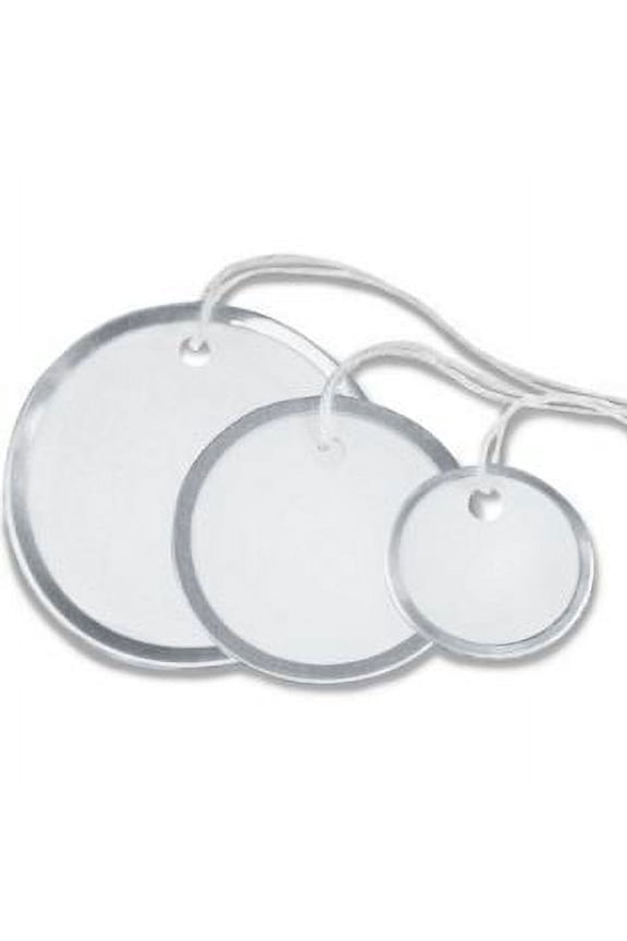 1 1/2" Circle Metal Rim Tags - Pre-Strung 100/Case