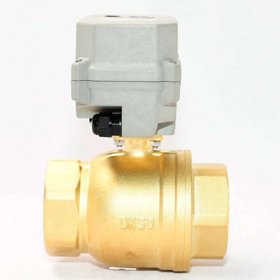 1 1/2" DN40 Five wires control Normally Closed Electric Ball Valve,AC24V Brass Motorized Ball Valve,With manual function