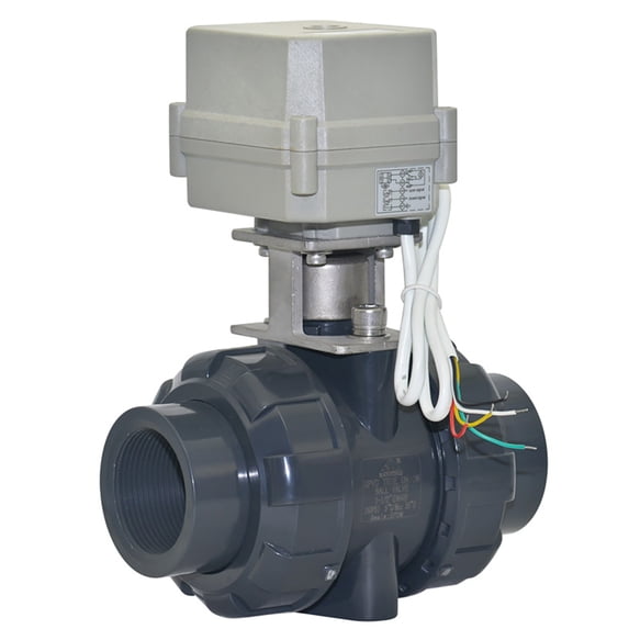 1 1/2" DN40 Two wires control Normally Closed Electric Ball Valve,AC/DC9-24V PVC two-way Motorized Ball Valve