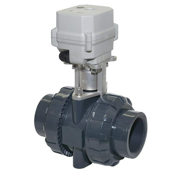 1 1/2" DN40 Two wires control Normally Closed Electric Ball Valve,AC110-230V PVC Motorized Ball Valve,With manual function