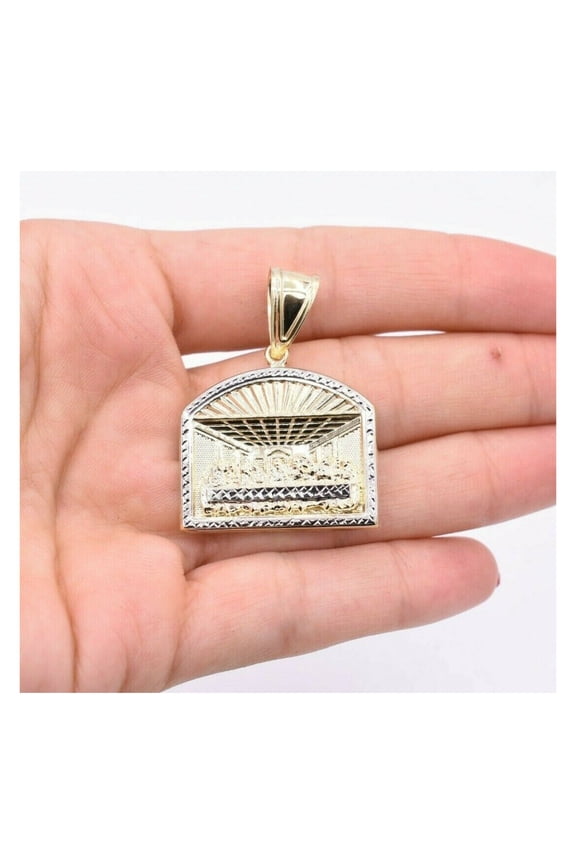 1 1/2" Diamond-Cut Last Supper Unisex Adult Pendant 10K Two-Tone Gold, 4.90 Gr - GOLDUM NYC