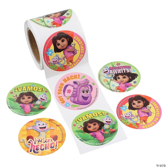 1 1/2" Dora the Explorer Characters Sticker Roll  100 Pieces