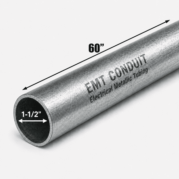 1-1/2 in. Diameter x 60 in. Length Galvanized Steel EMT Conduit Pipe