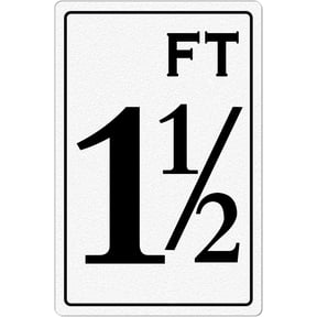 1 1/2 FT Metal Tin Signs for Swimming Pool Deck Depth Marker for Outdoor Indoor Wall Decor 8x12 Inches