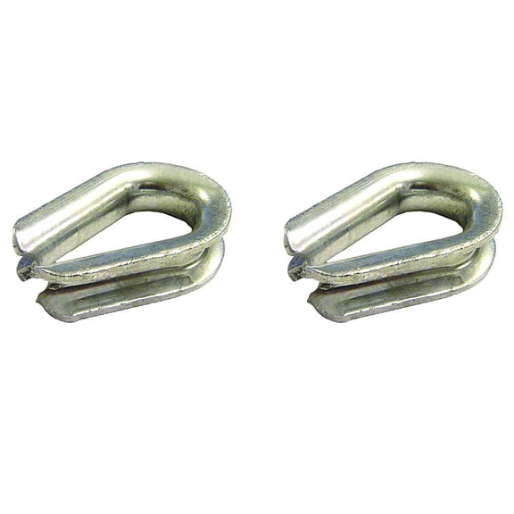 1-1/2" Heavy Duty Galvanized  Wire Rope Thimbles - 2 Pack