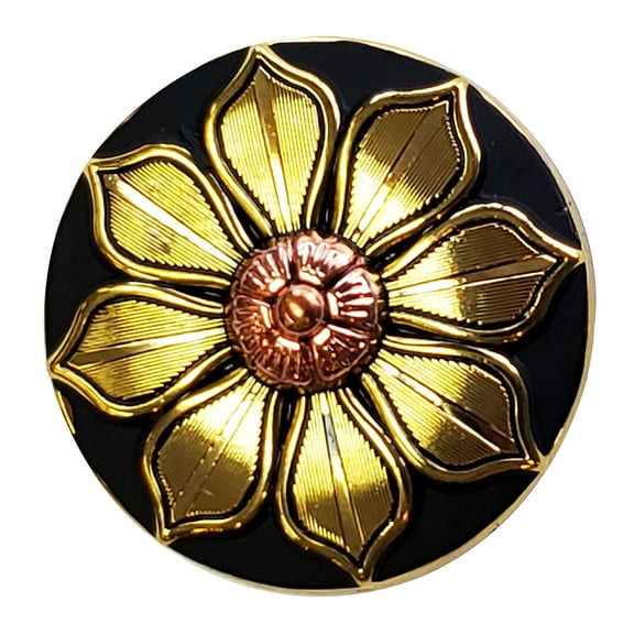 1 1/2" Hilason Western Horse Concho Antique Gold And Copper With Black