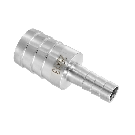 1" to 1/2" Hose Barb Reducer Pipe Fitting, 304 Stainless Steel Hose Pipe Fitting Sanitary Adapter for Vacuum Systems, Industrial Pipe Connections, Silver