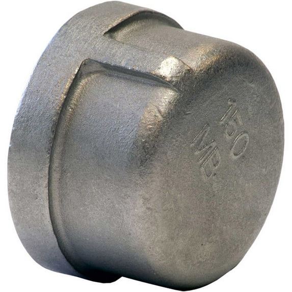 1-1/2" Cap, 304 Stainless Steel, FNPT, Class 150, 300 PSI
