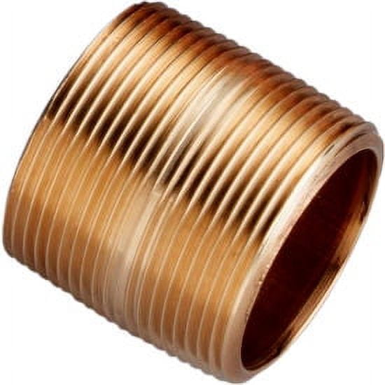 1-1/2" x 1-3/4" Lead Free Seamless Red Brass Pipe Nipple, 140 PSI, Sch. 40