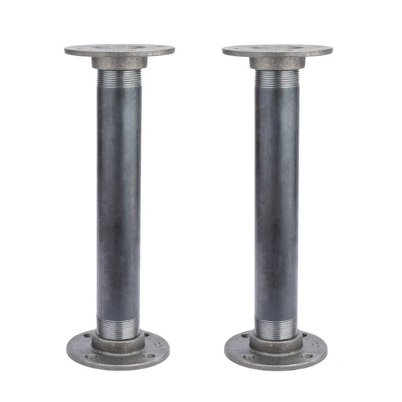 1 1/2 In. x 12 In. Round Flange Pipe Table Legs - 2 Pack