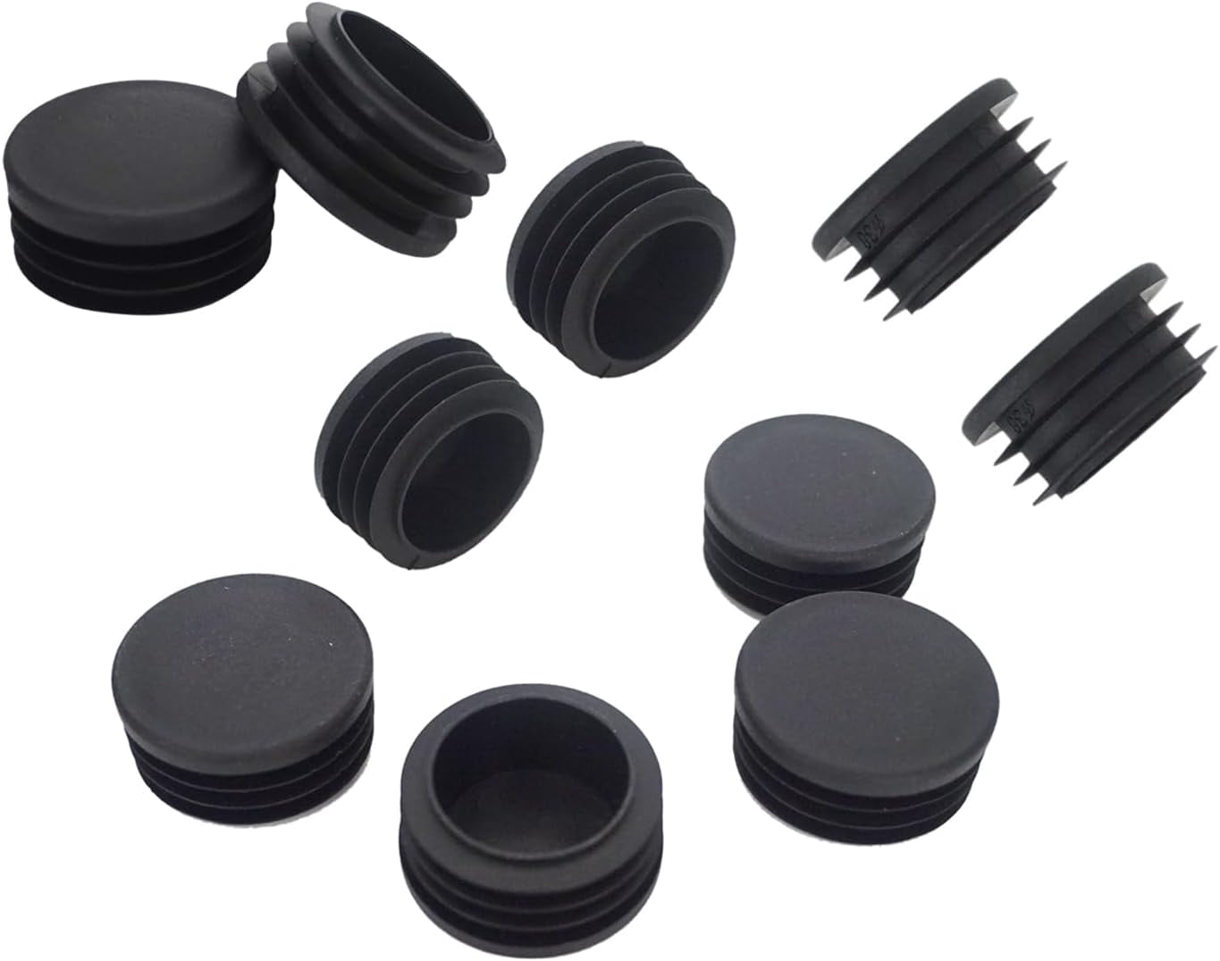 1 1/2 Inch (38mm) Round Tube End Cap, Non-Slip Plastic Tube Plug ...