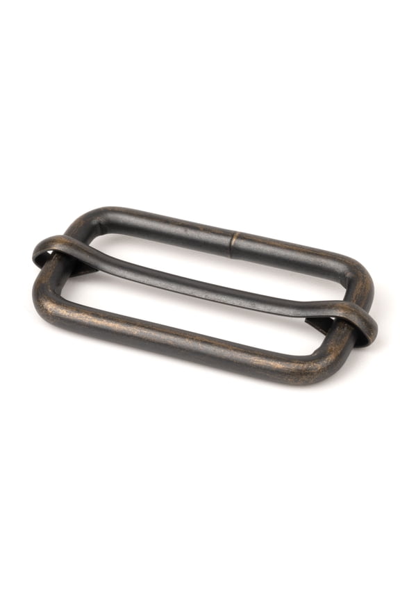 ® 1 1/2 Inch Aged Bronze Metal Sliding Bar Triglide Buckle, 50 Pack