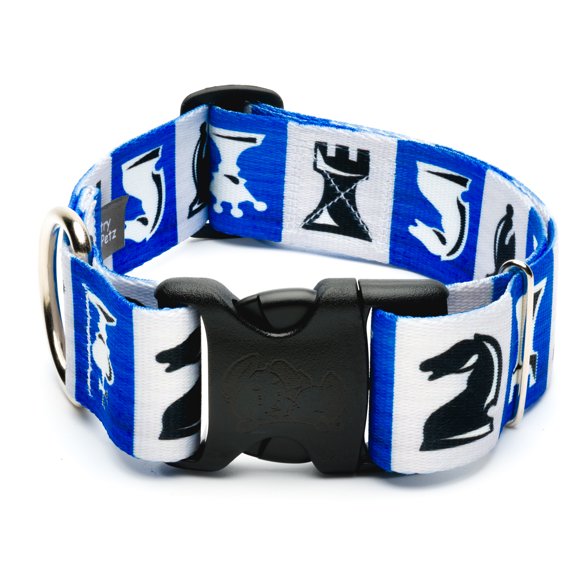 Country Brook Petz® HossFit Jr Wide Everyday Dog Collar, Chess Pieces, Large