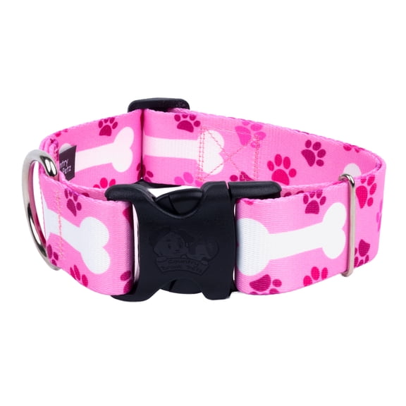 Country Brook Petz® HossFit Jr Wide Deluxe Dog Collar (Pink Oh My Dog, Medium)