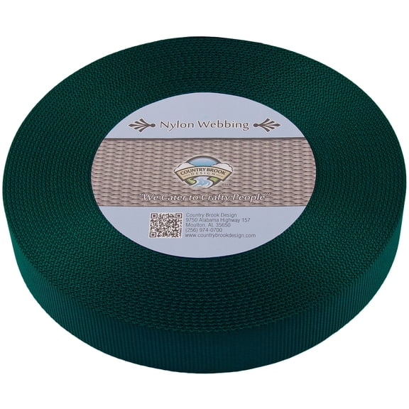 Country Brook Design® 1 1/2 Inch Evergreen Heavy Nylon Webbing, 5 Yards