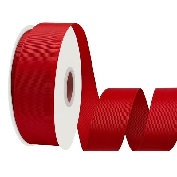 1-1/2 Inch Grosgrain Ribbon - 50Yards Craft Ribbon for Gift Wrapping, Wedding Decor, Hair Bows & DIY Projects Red