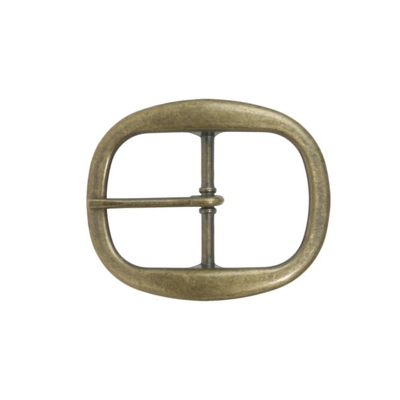1 1/2 Inch Nickel Free Center Bar Single Prong Oval Belt Buckle