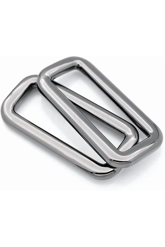1-1/2" Rectangle Rings Metal Buckles for Bag & Belt Straps, Round Rectangular Loops, Quality Finish, 6 pcs, Gunmetal - SCLP