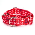 thumbnail image 1 of Country Brook Petz® 1 1/2 Inch Red Anchors Away Martingale Dog Collar, Large, 1 of 2