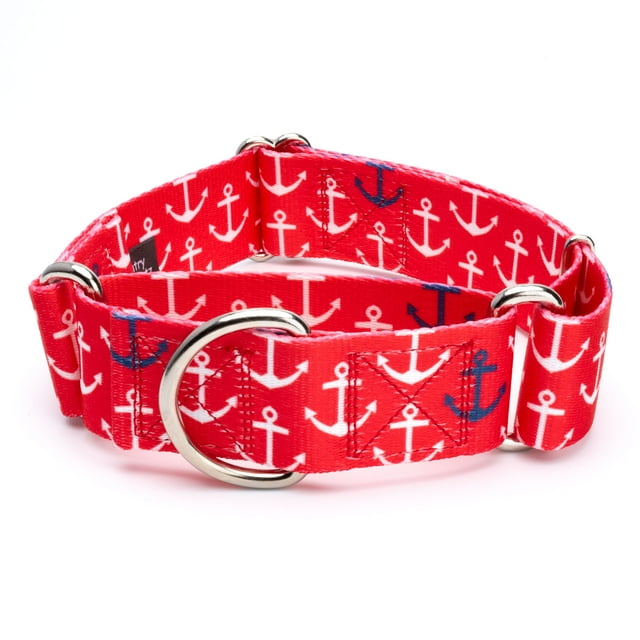 Country Brook Petz® 1 1/2 Inch Red Anchors Away Martingale Dog Collar, Large