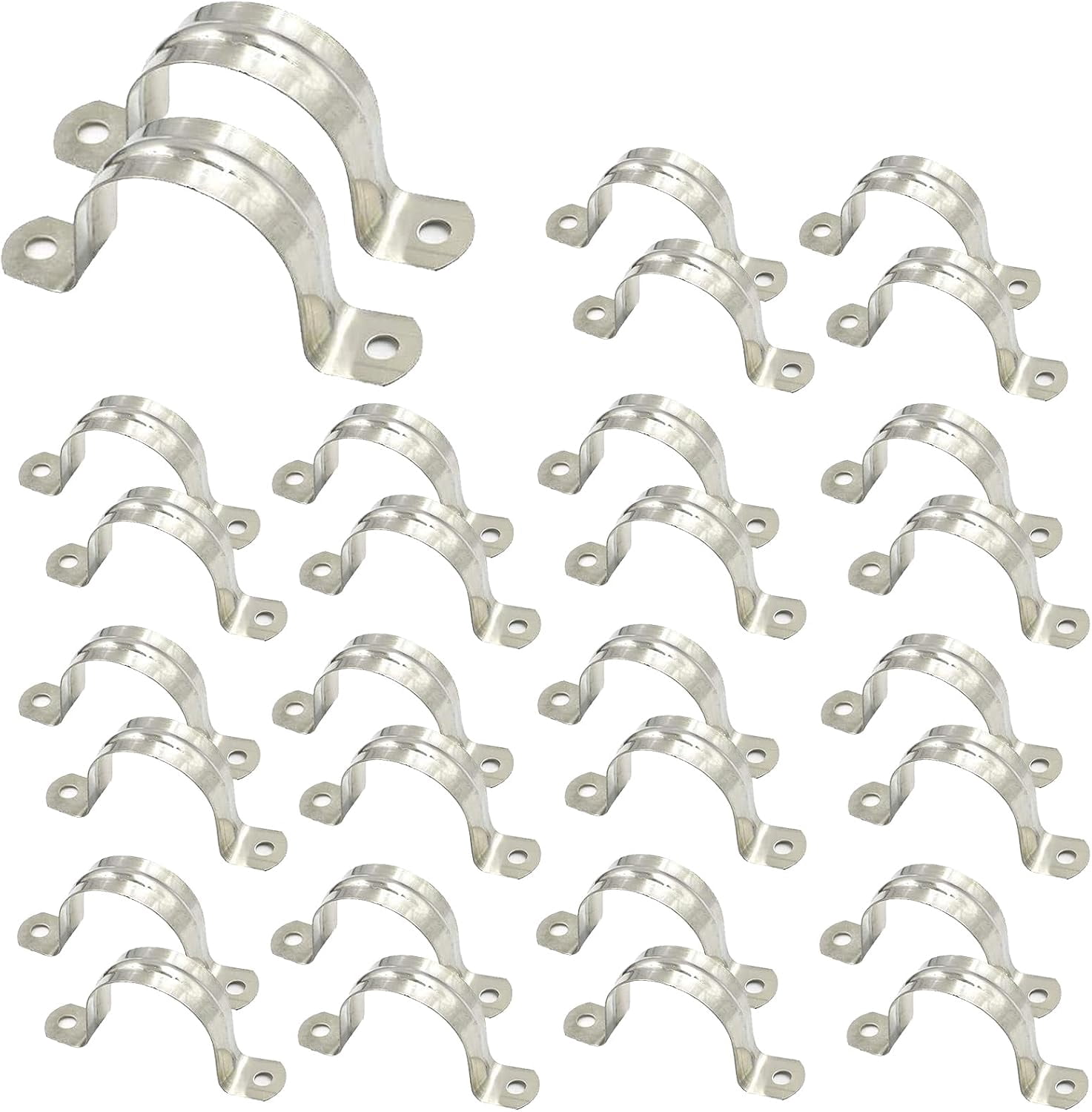 1-1/2 Inch Rigid Pipe Straps 30 Pcs, Stainless Steel U-Bracket Tube ...