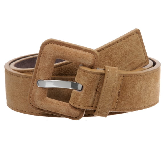 1 1/2" Inch Stitching-Edged Suede Leather Belt