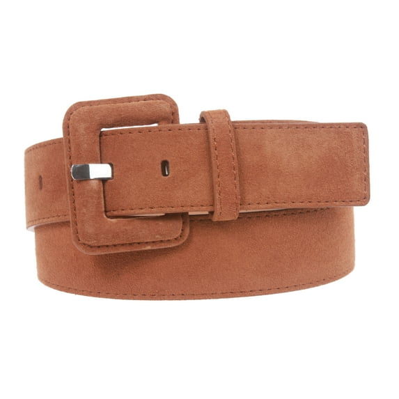 1 1/2" Inch Stitching-Edged Suede Leather Belt