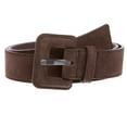 thumbnail image 1 of 1 1/2" Inch Stitching-Edged Suede Leather Belt, 1 of 3