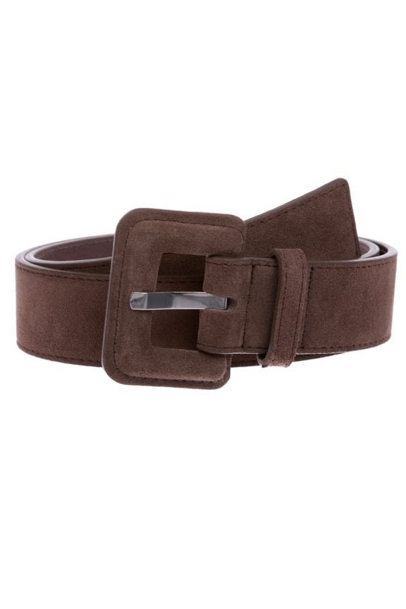 1 1/2" Inch Stitching-Edged Suede Leather Belt