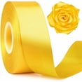 thumbnail image 1 of 1-1/2 Inch Wide Yellow Satin Ribbon, 50 Yards Solid Polyester Fabric Ribbon for Roses Making, Easter, Gift Wrapping, Flower Bouquets, Wedding Decorations, Handmade Crafts, 1 of 7