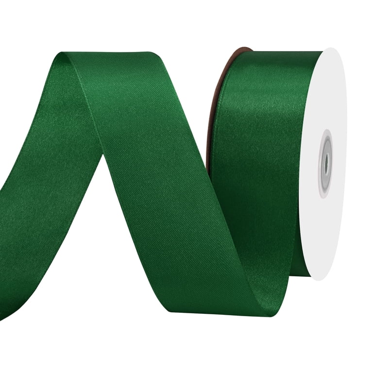 Grosgrain Ribbon Spool – 1.5 Inch Width, 25 Yards Length, Forest Green, 100% Polyester