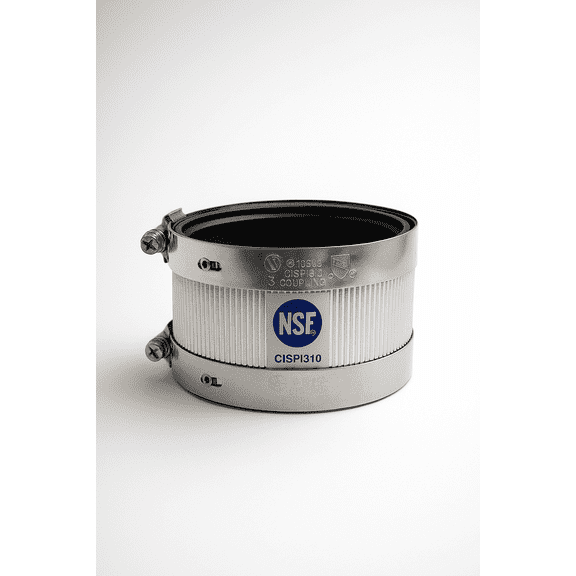 1-1/2" NSF No Hub Coupling – Stainless Steel Shield, UPC & CSA Certified, Pack of 1