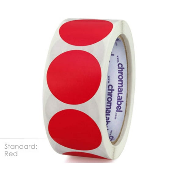 1-1/2" Permanent Round Color-Code Dot Inventory Labels: 500/Roll