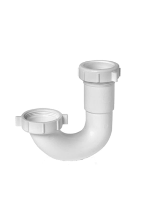1-1/2" Plastic J Bend Slip Joint White for Kitchen Sink and Drains