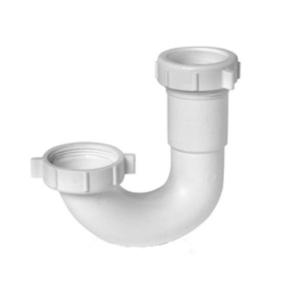 1-1/2" Plastic J Bend Slip Joint White for Kitchen Sink and Drains